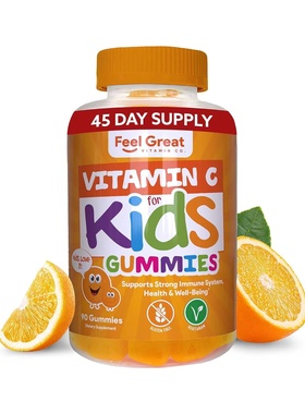 美国直邮Feel Great Vitamin C Gummies for Kids儿童维生素C软糖