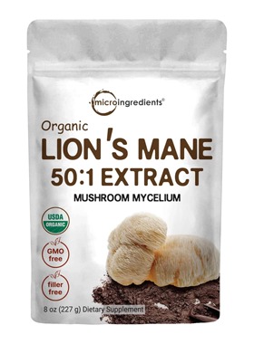 美国直邮 MicroIngredients  Lions Mane Mushroom 有机蘑菇补剂