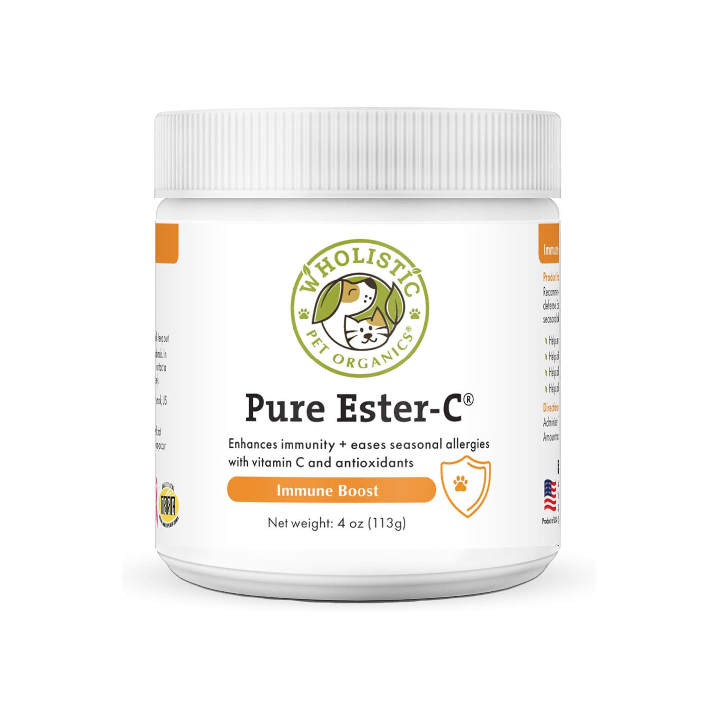 美国直邮 Wholistic Pet Organics Ester C 狗用维生素C补剂113g