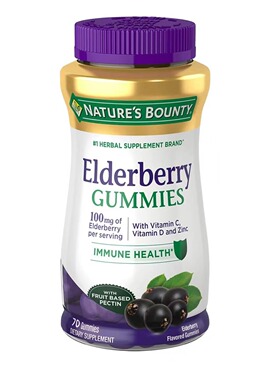 美国直邮Nature's Bounty Elderberry Gummies接骨木软糖天然营养