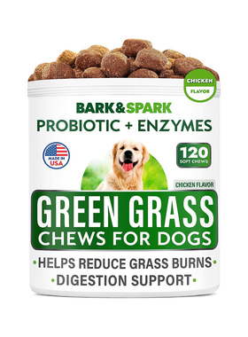 美国直邮BARK&SPARK Grass Burn Spot Chews全天然草烧伤斑咀嚼片