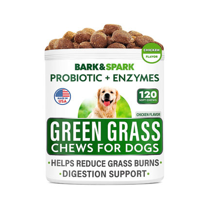 美国直邮BARK&SPARK Grass Burn Spot Chews全天然草烧伤斑咀嚼片