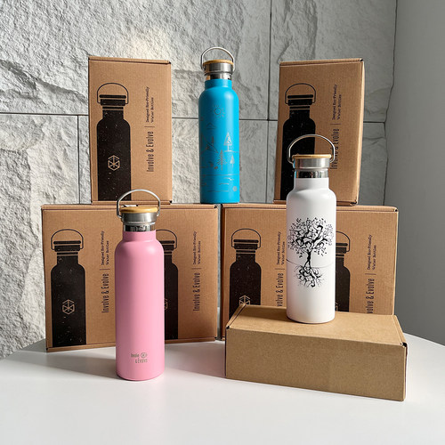 一杯三盖不锈钢双层真空保温杯