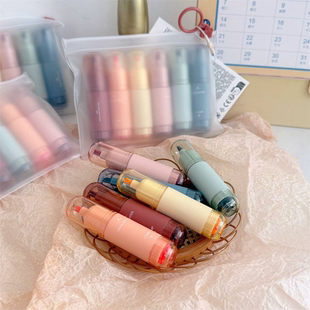 出西班牙！7.9欧！双头印章办公学习标记笔彩色胶囊荧光笔6支装