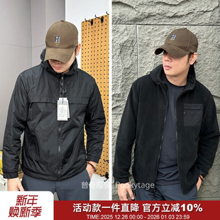 神品双面穿 意大利轻奢聚热奥粒绒秋冬情侣金属尼龙连帽夹克外套