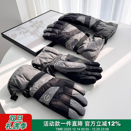 加拿大男士专业防水夹棉滑雪手套