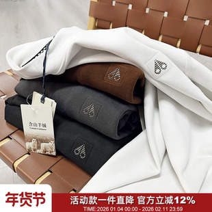 奢感面料！山羊绒混纺发热锁温秋冬男半高领双面绒长袖T恤打底衫