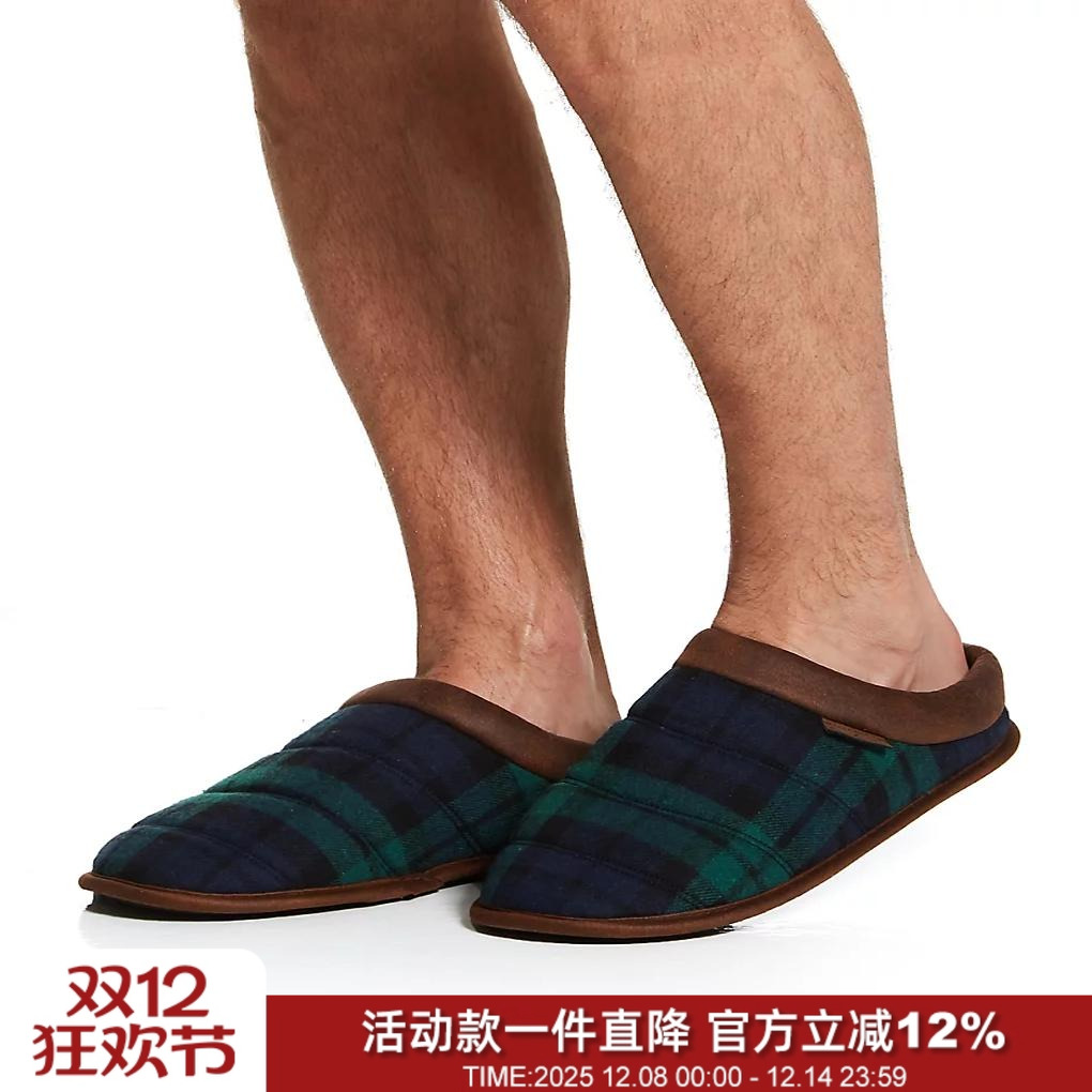 走美单记忆慢回弹加厚加绒保暖包跟居家绗缝棉拖毛毛虫男秋冬拖鞋