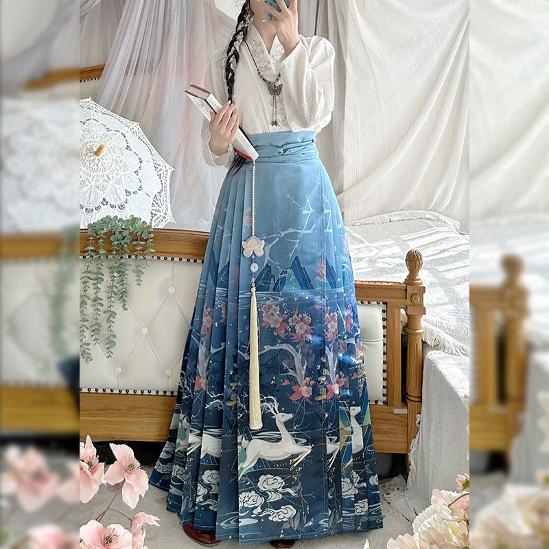 改良中国风女汉服2023套装马面