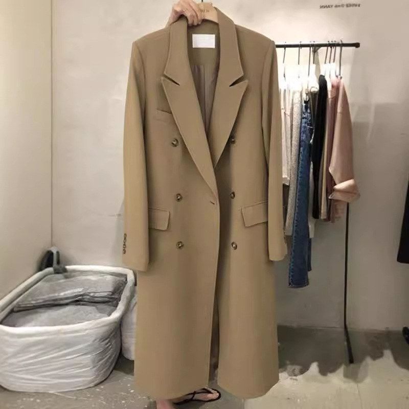 早秋风衣外套女2024年新款春秋季卡其色小个子韩版英伦风中长款图片