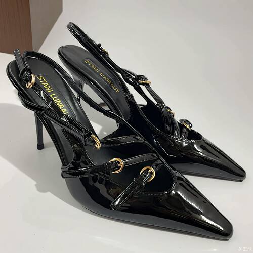Women High Heels Slipper细跟包头凉鞋女猫跟尖头后绊带高跟鞋