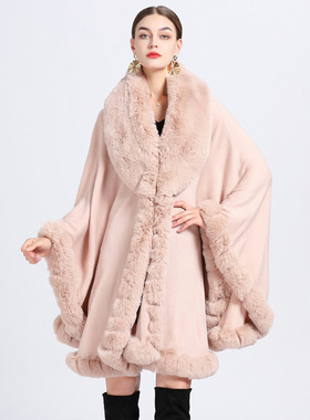 Winter Warm Shawl Thick Women Loose Shawl Faux Fur Evening
