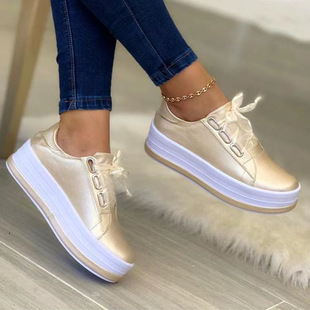 Women Shoes Sneaker Footwear休闲单鞋女欧美厚底休闲粘胶鞋单鞋