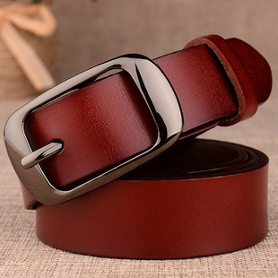Women Belt Leather Fashion Buckle腰带针扣装饰时尚百搭女皮带