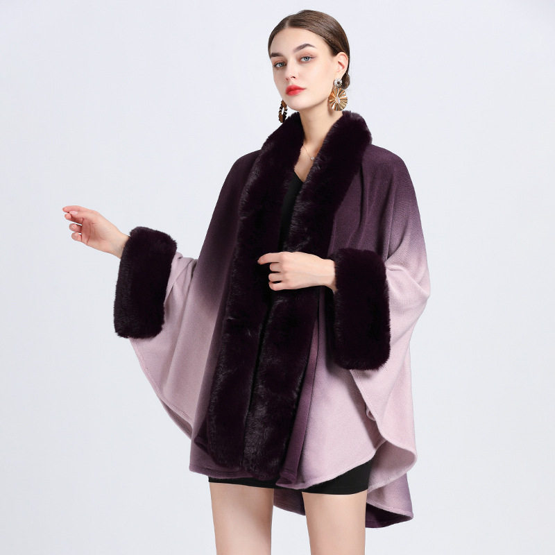 Women Poncho Oversize Cardigan披肩斗篷大码针织开衫宽松外套