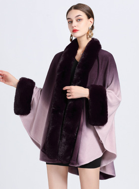 Women Poncho Oversize Cardigan披肩斗篷大码针织开衫宽松外套