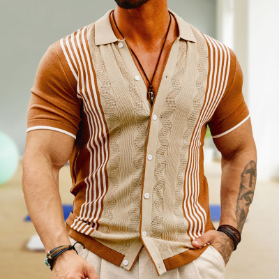 Men Casual Knitted Shirt Business POLO Shirt冰爽丝毛织商务衫