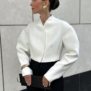 Women Coat White Outwear Elegant小香风外套女短款气质优雅开衫