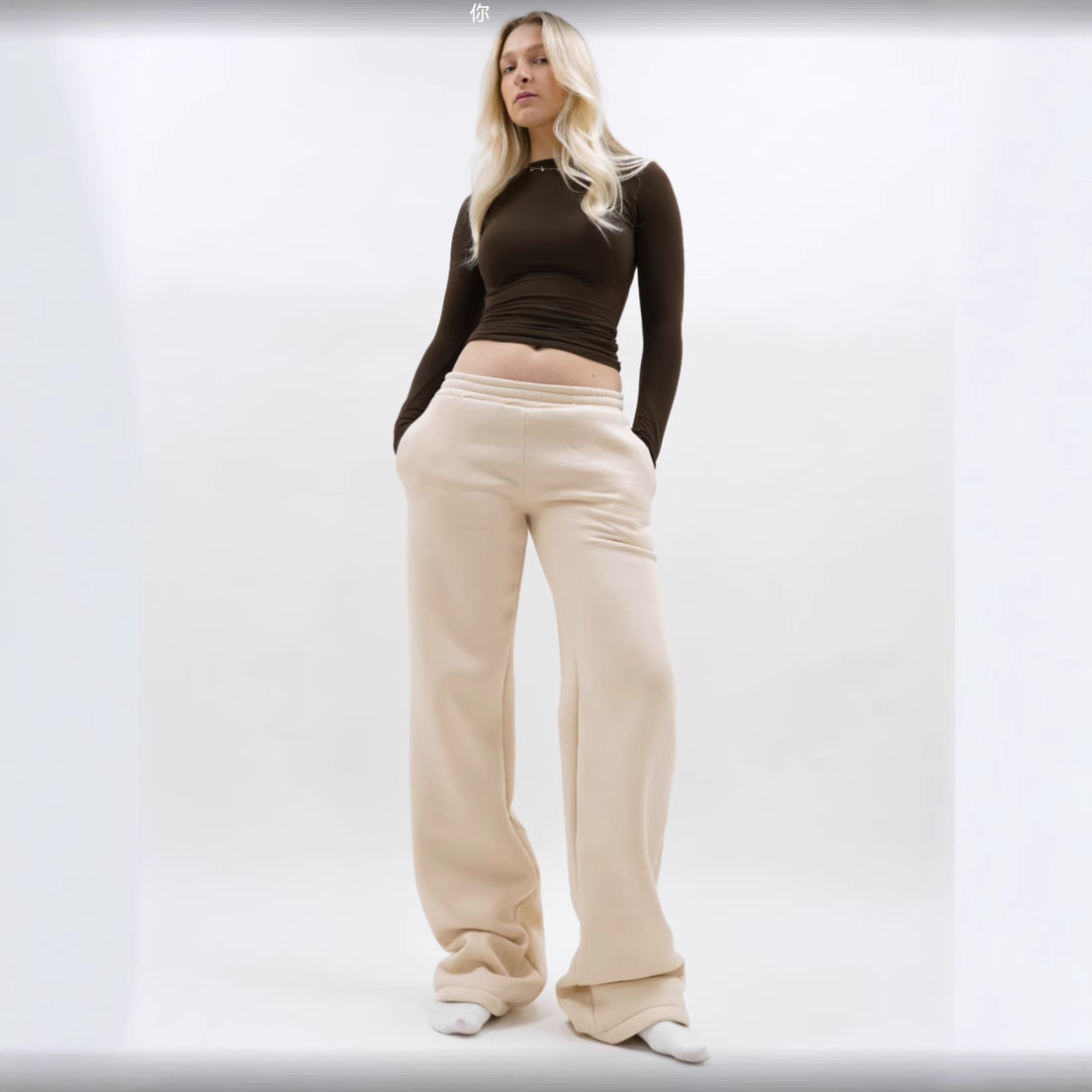 Women Sweatpants Long Trousers欧美春秋季纯色休闲阔腿长裤女装