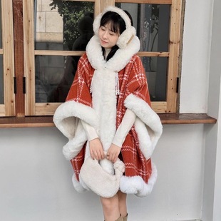 Oversize Poncho Coat Shawl Cape披肩斗篷毛呢外套 Knit Women