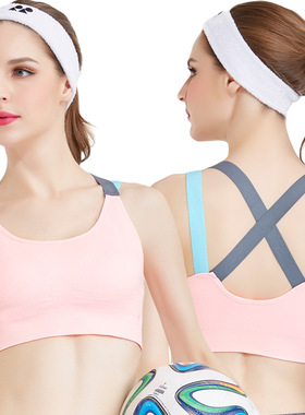 Women Crop Top Running Sport Bra Vest运动文胸背心瑜珈内衣女