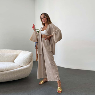 Women Summer Outfit Blouse Pants 2 Piece Clothing Loose Suit