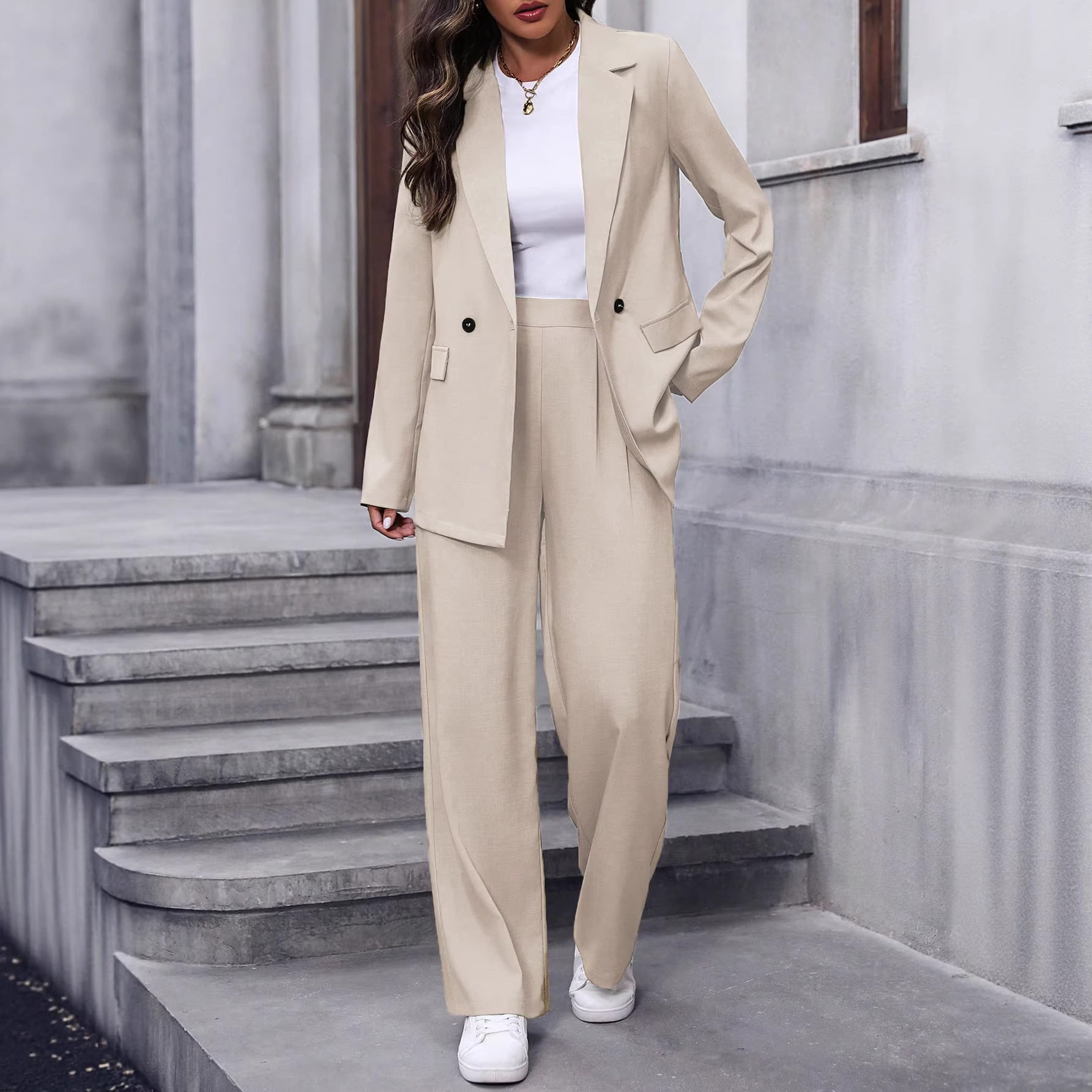 Women OL Suit Sets欧美职业装女套装西装感上班通勤百搭时尚感