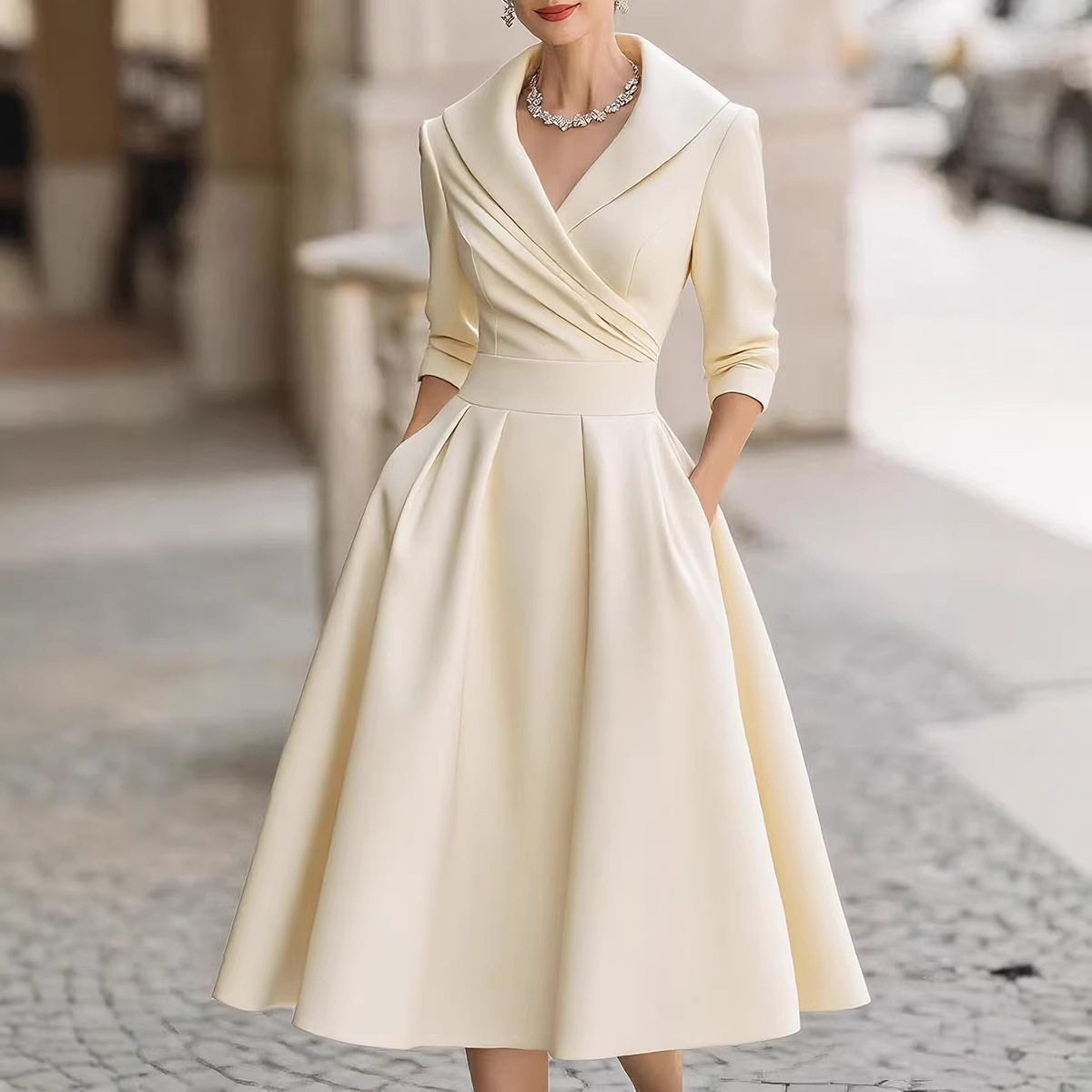 Fashion Elegant Women Dresses欧美女装气质收腰显瘦优雅 连衣裙