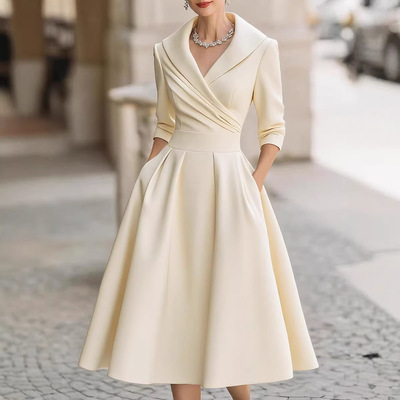 Fashion Elegant Women Dresses欧美女装气质收腰显瘦优雅 连衣裙
