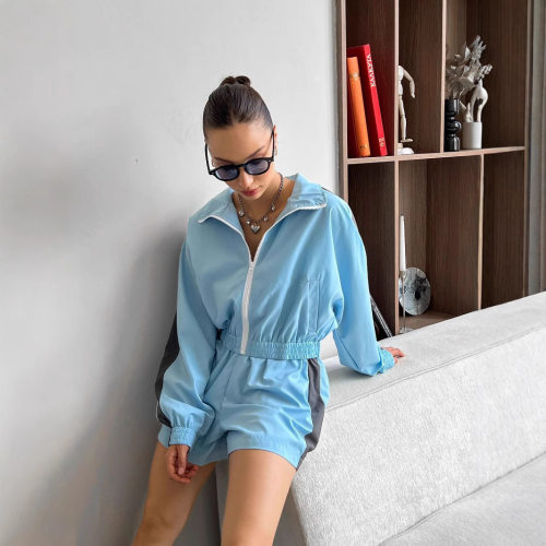 Women Sport Suit Sweater Short Pants Sets上衣运动短裤套装女
