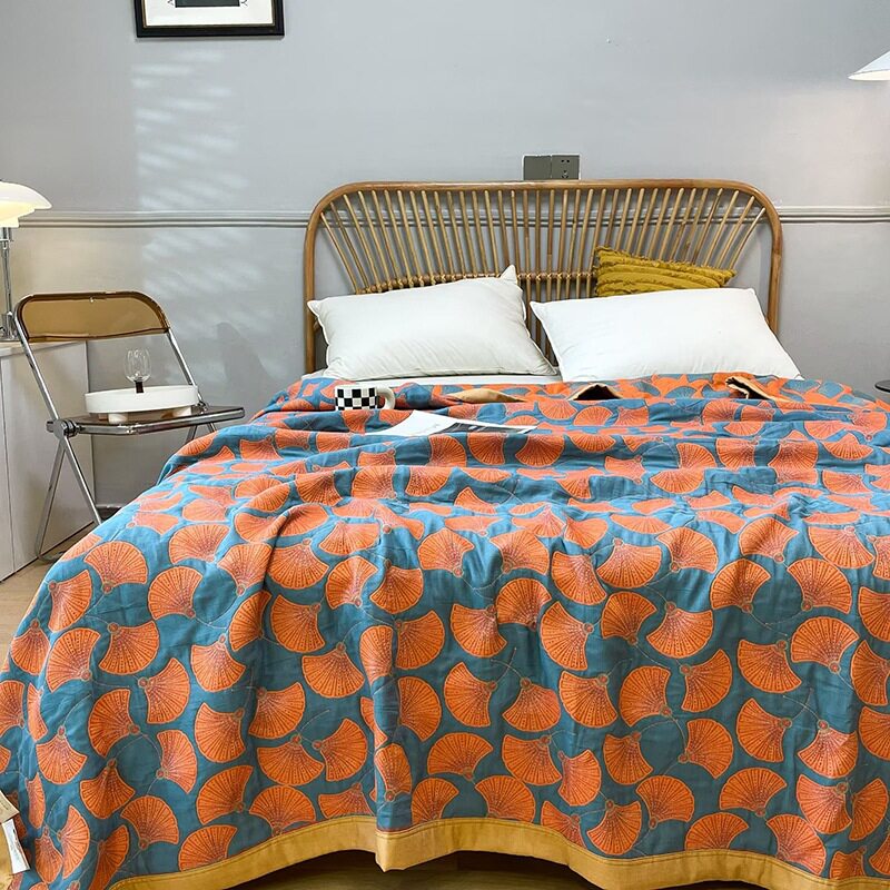 Home Sofa Blanket母婴纱布夏被全棉双层纱布提花盖毯沙发午休毯