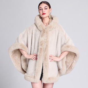 Women Cardigan Cloak Winter Warm Poncho Overcoat斗篷披风外套