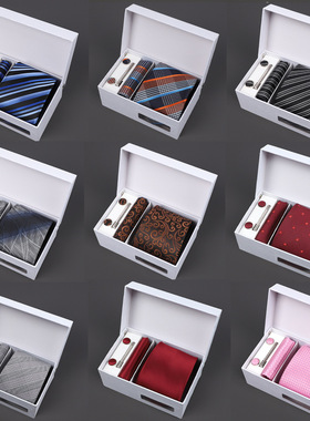 Tie Handkerchief Cufflink Set Men Necktie Suit Formal Party