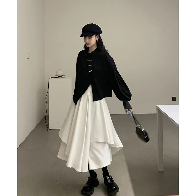 暗黑系不规则不规则假两件裤裙阔腿靴裤时尚大摆裙Women Skirts,女装/女士精品,裙裤,淘宝优惠券,粉丝福利购,淘宝优惠卷