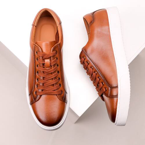 Men White Shoes Oxfords Leather Business Sneaker商务休闲皮鞋