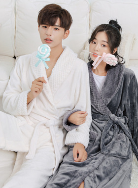 Men/Women Bathrobe Home Sleepwear长浴袍珊瑚绒睡袍男女家居服