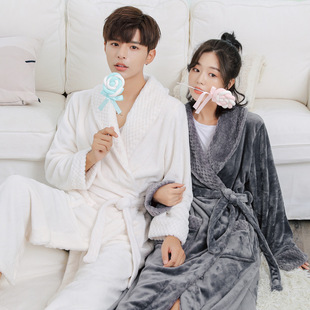 Men/Women Bathrobe Home Sleepwear长浴袍珊瑚绒睡袍男女家居服