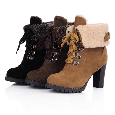 Women Winter boots Ladies shoes Girls high heels shoes boot