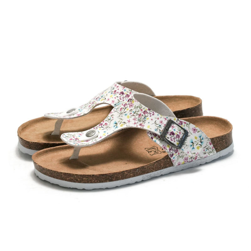Women Slipper Flat Shoes Confortable软木拖鞋潮沙滩凉拖人字拖