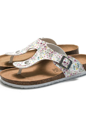 Women Slipper Flat Shoes Confortable软木拖鞋潮沙滩凉拖人字拖