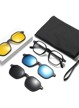 2026磁吸套镜两用近视偏光太阳镜男女三合一夹片套镜驾驶钓鱼墨镜