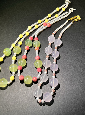 珠光宝气系列粉晶萤石蔷薇珍珠项链 仅三条 凯溪的水晶独家设计