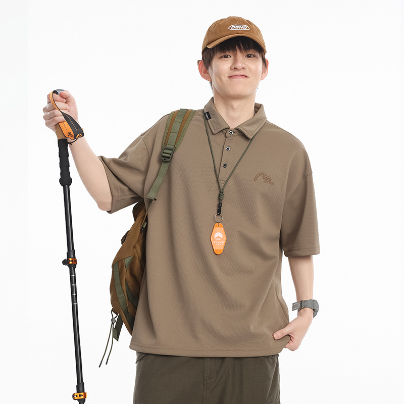 冰丝速干短袖t恤男polo衫少年感