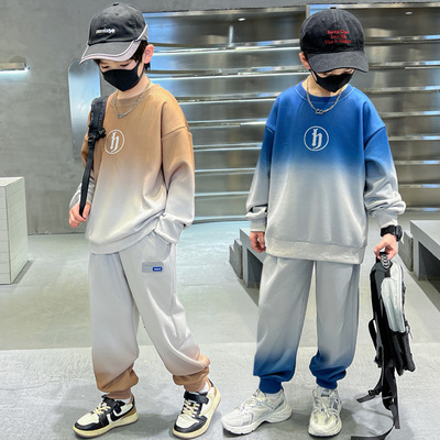 男童春装套装2025新款春款儿童时髦洋气男孩网红卫衣春季运动服