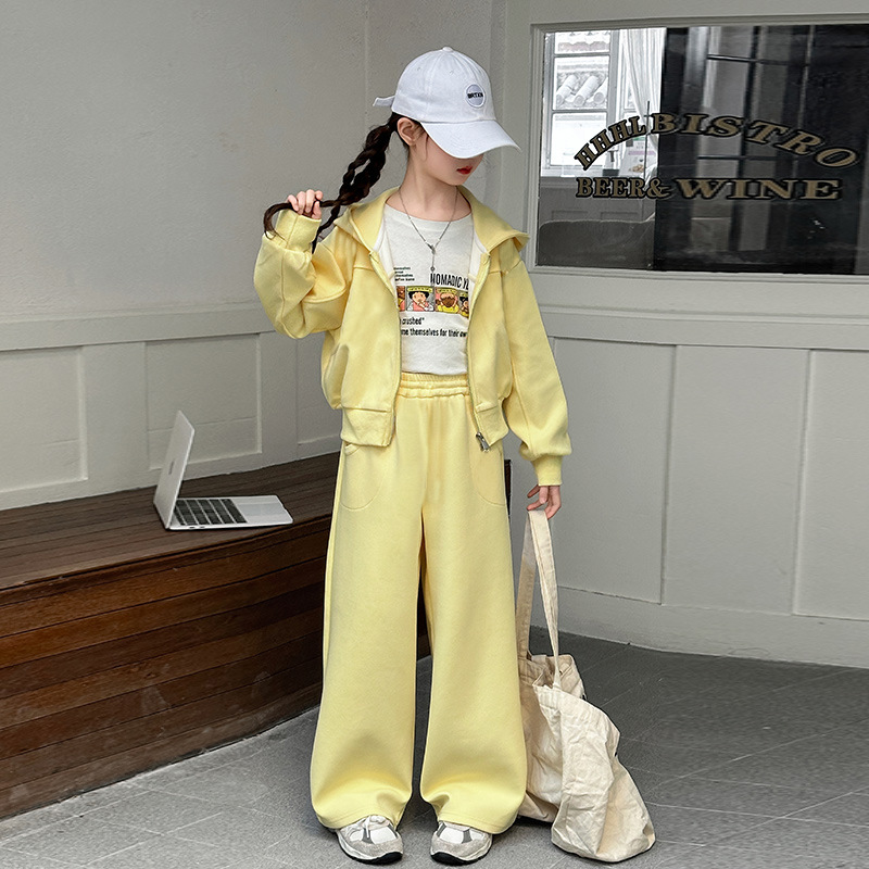 女童套装2025春秋季新款儿童韩版时尚洋气休闲运动外套两件套