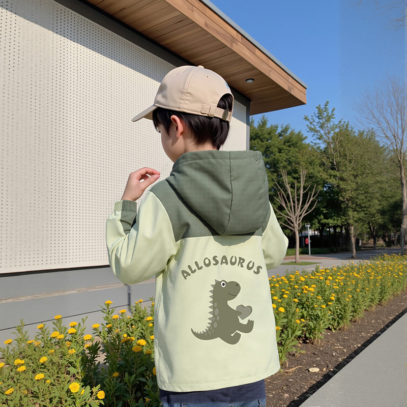 男童外套春秋款2025新款儿童春秋季洋气卡通时髦秋装连帽上衣