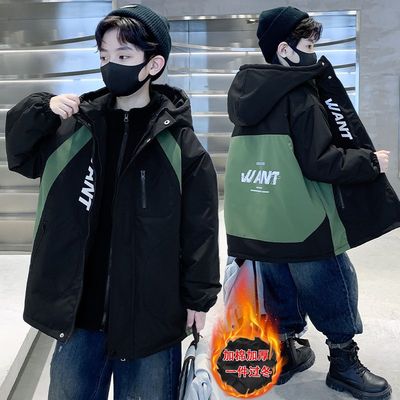 男童冲锋衣三合一可拆卸2025新款中大儿童装秋冬夹棉男孩外套