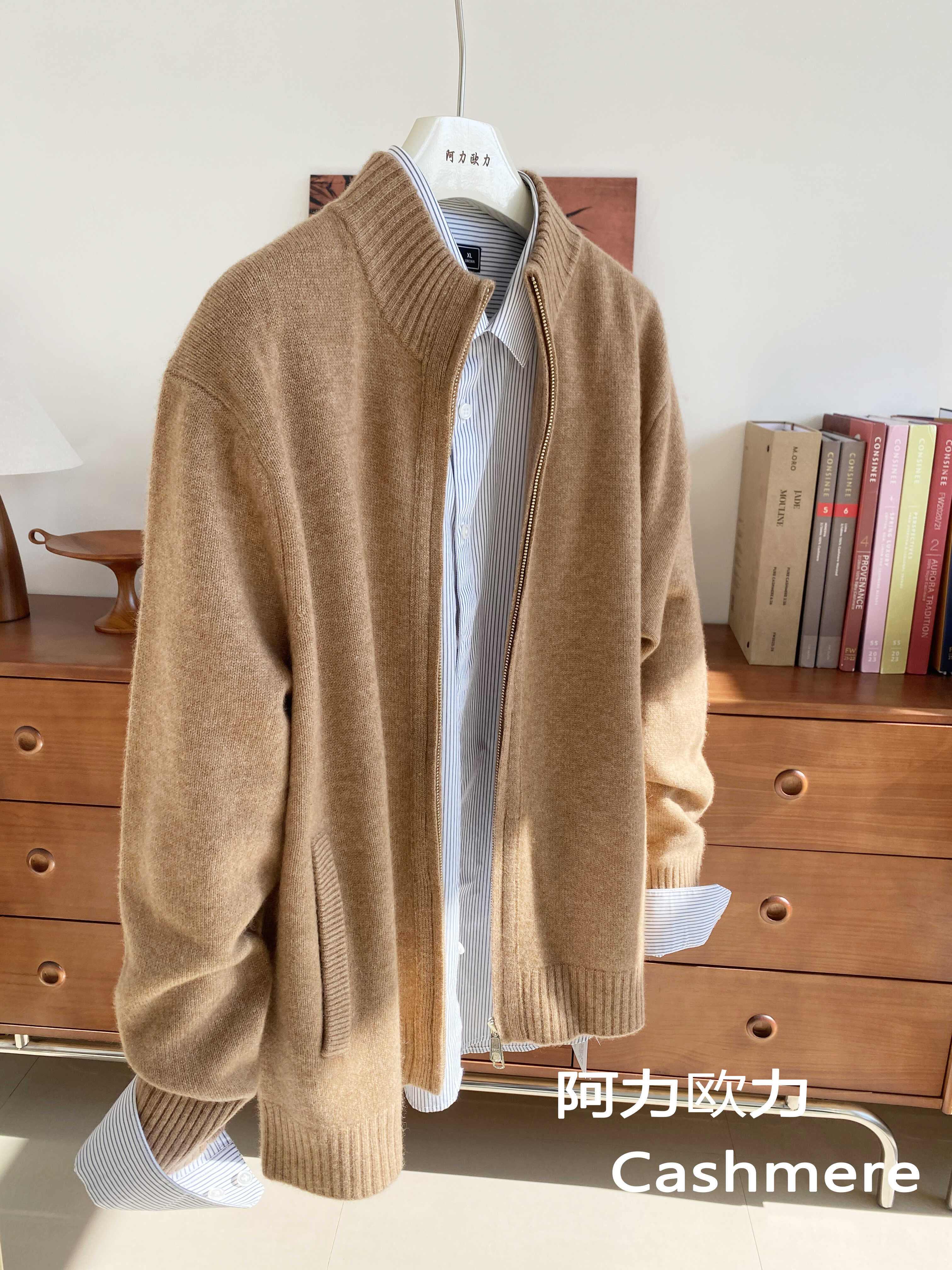 加厚开衫100纯羊绒青年针织外套