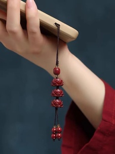 朱砂手机挂件吊坠女款 精致高端网红貔貅如意流苏龙年男手机链挂饰