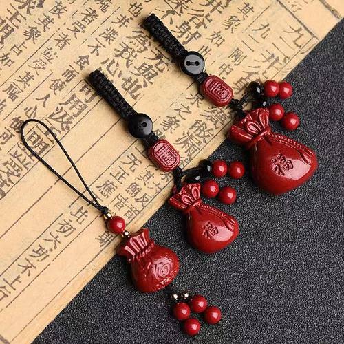 朱砂福袋挂件朱砂情侣汽车钥匙扣